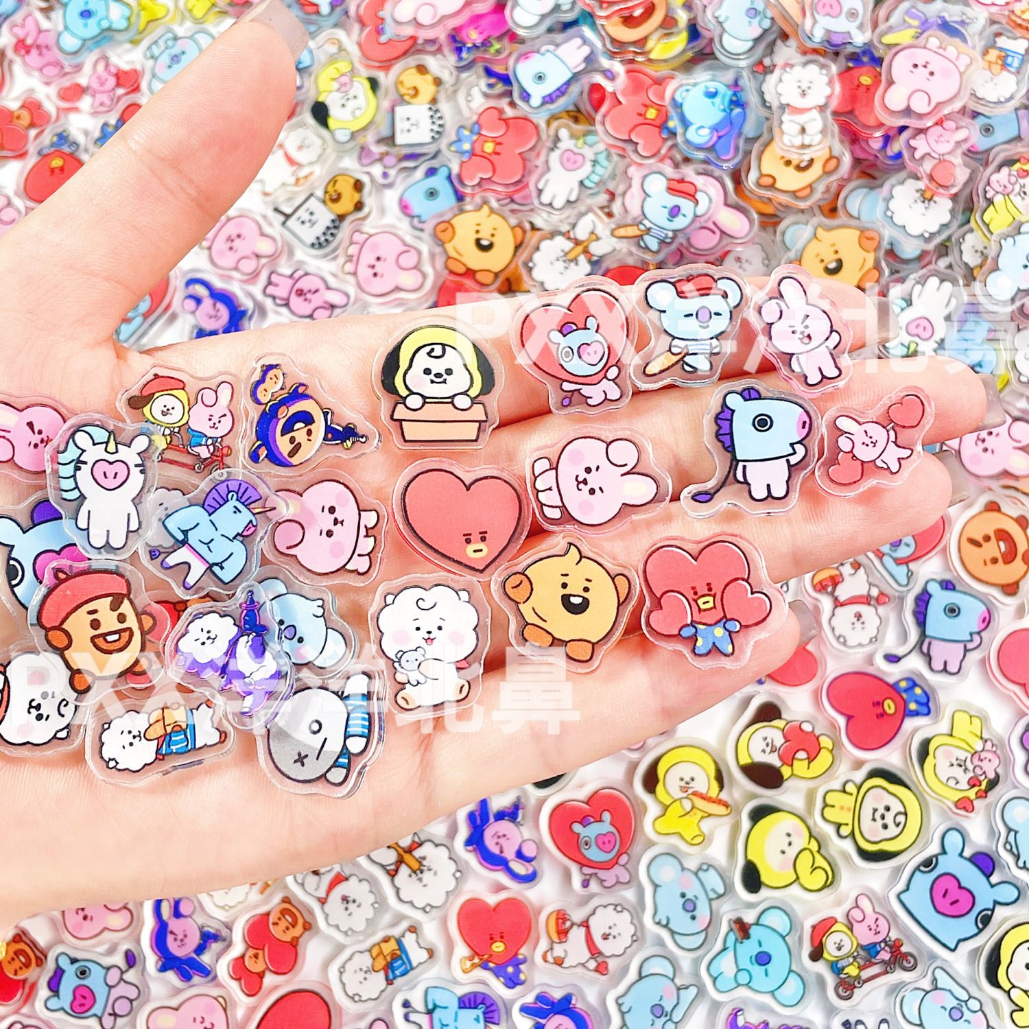 Acrylic Cosplay Prop - 100 stuks BT21 BTS Enkellaags 1cm2cm4cm